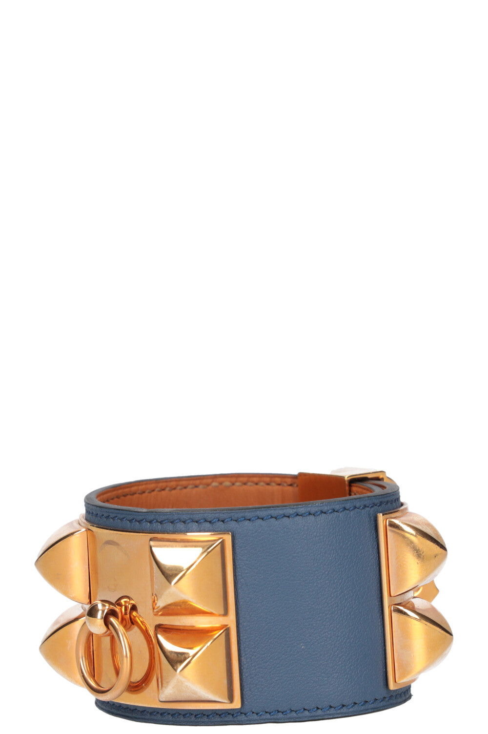 Collier de chien leather bracelet Hermès Orange in Leather - 32227415